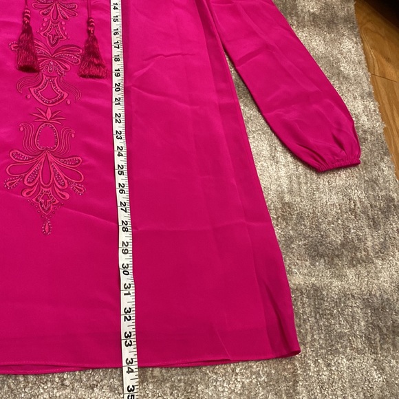 LILLY PULITZER Raspberry Pink Cold Shoulder Embroidered with Beads sz XS Dress - Picture 6 of 12